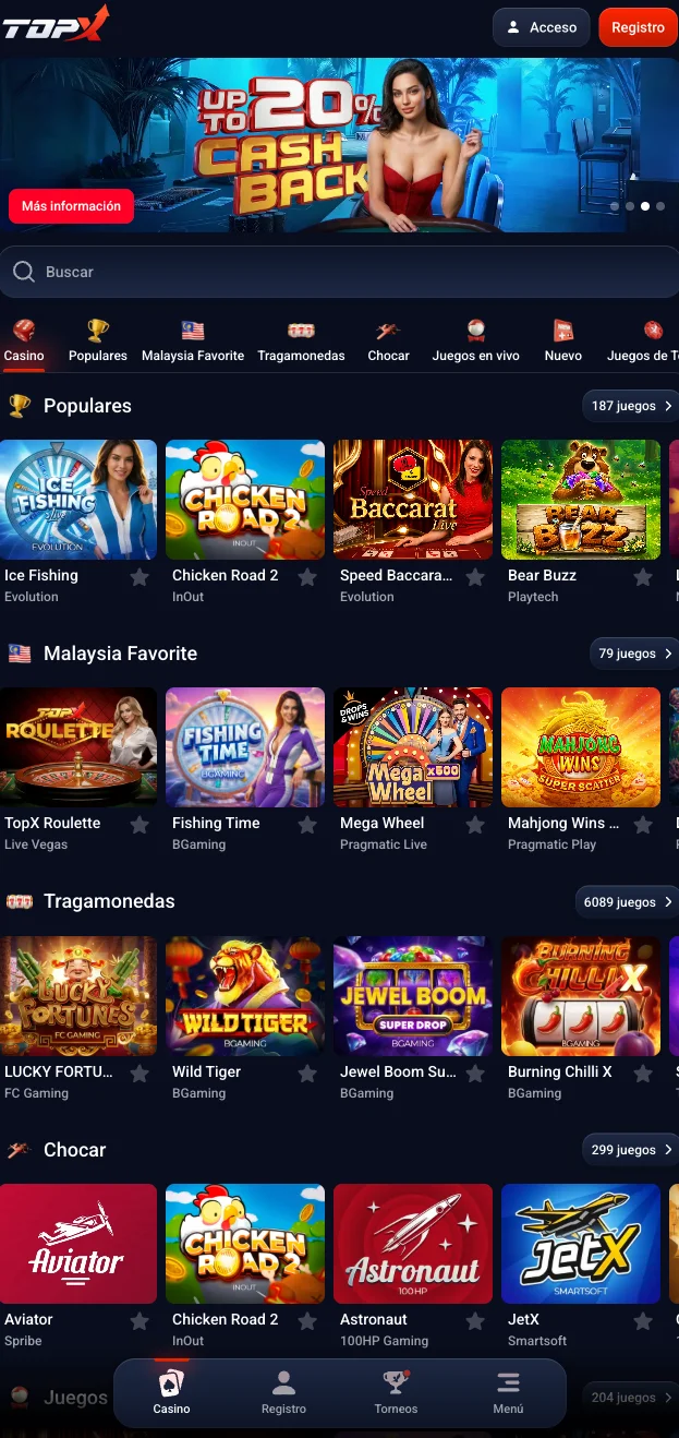 App de Topx Casino
